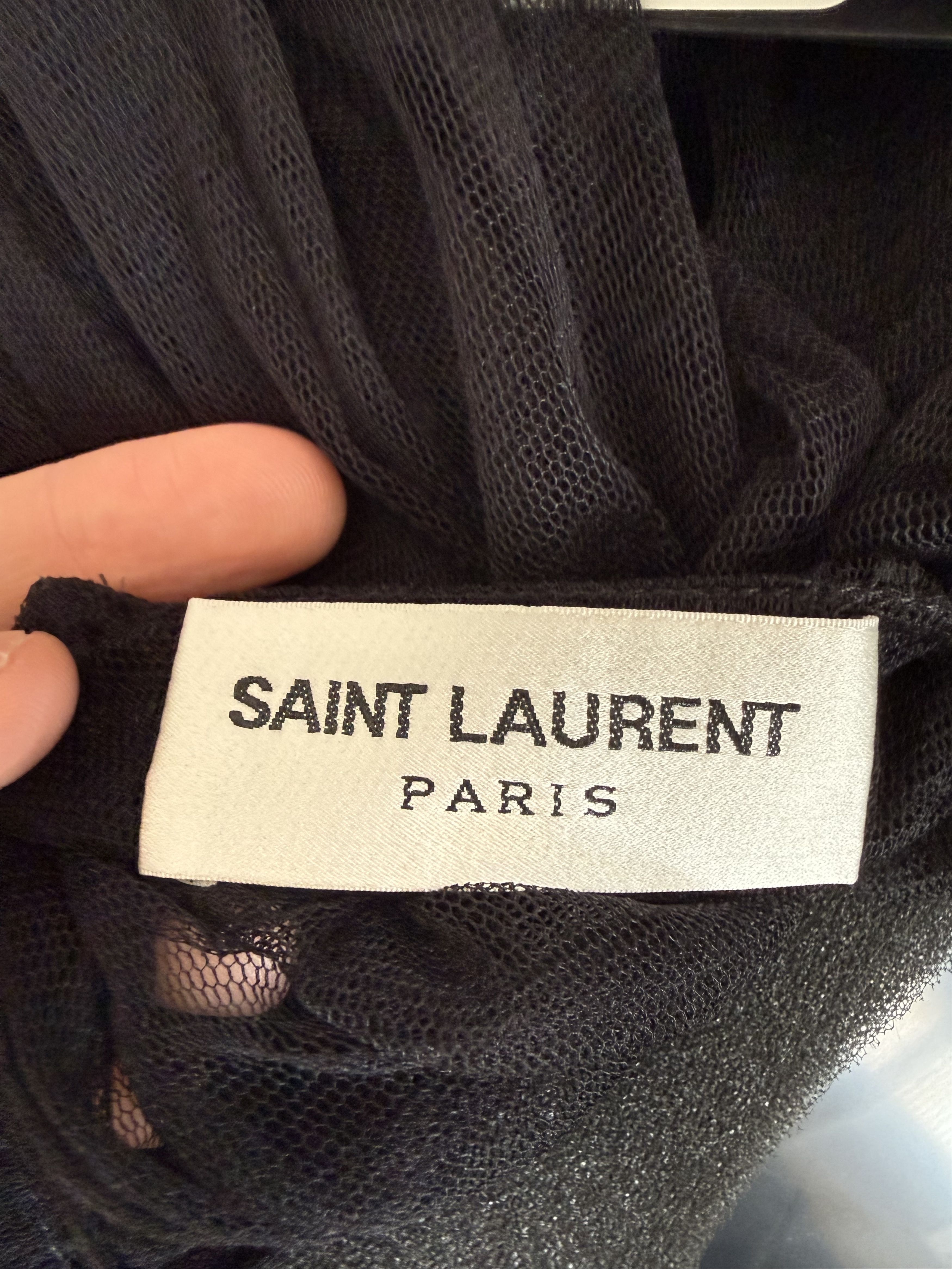 Saint Laurent Paris SS24 Saint Laurent Gathered Blouse in Silk Tulle Size US M / EU 48-50 / 2 - 5 Thumbnail