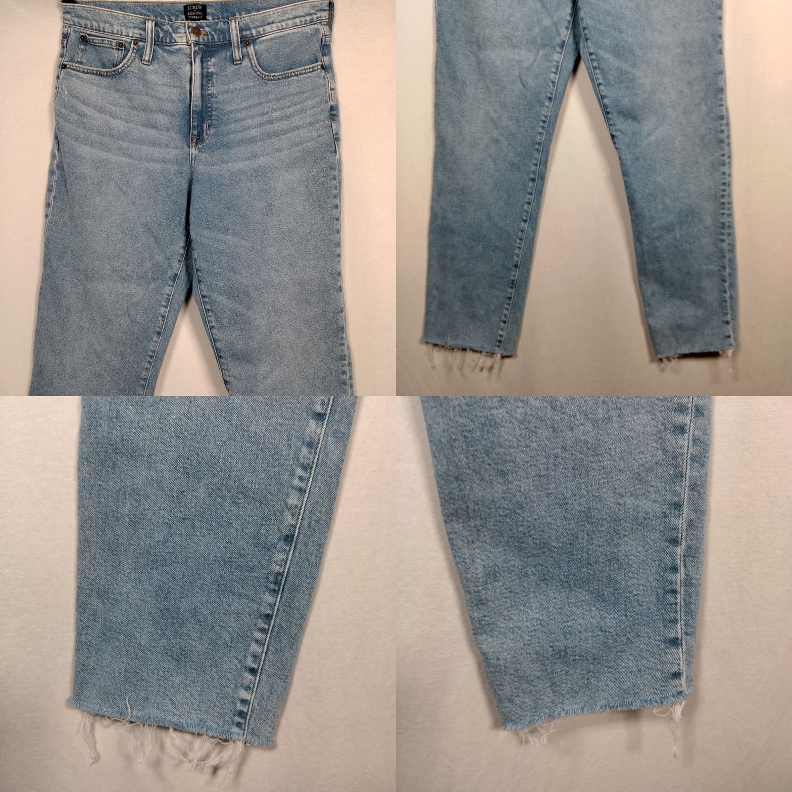 J.Crew J.CREW Essential Straight Leg Jeans 31 T Tall Light Wash Blue Denim Frayed Jeans 5-Pocket Design Womens Regular 31 Tall Frayed Distressed Denim Size 24" / US 00 / IT 34 - 8 Thumbnail
