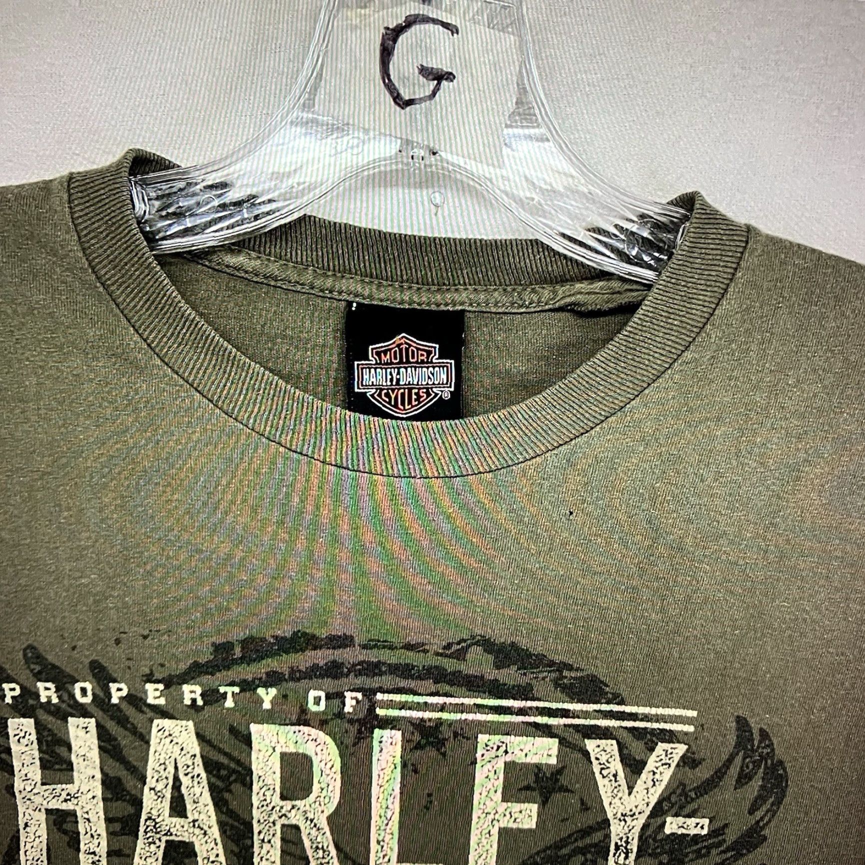 Harley Davidson VINTAGE Harley-Davidson T-Shirt Men Small Army Green Graphic Print Crew Neck Cotton Retro Outdoor Size US S / EU 44-46 / 1 - 5 Thumbnail