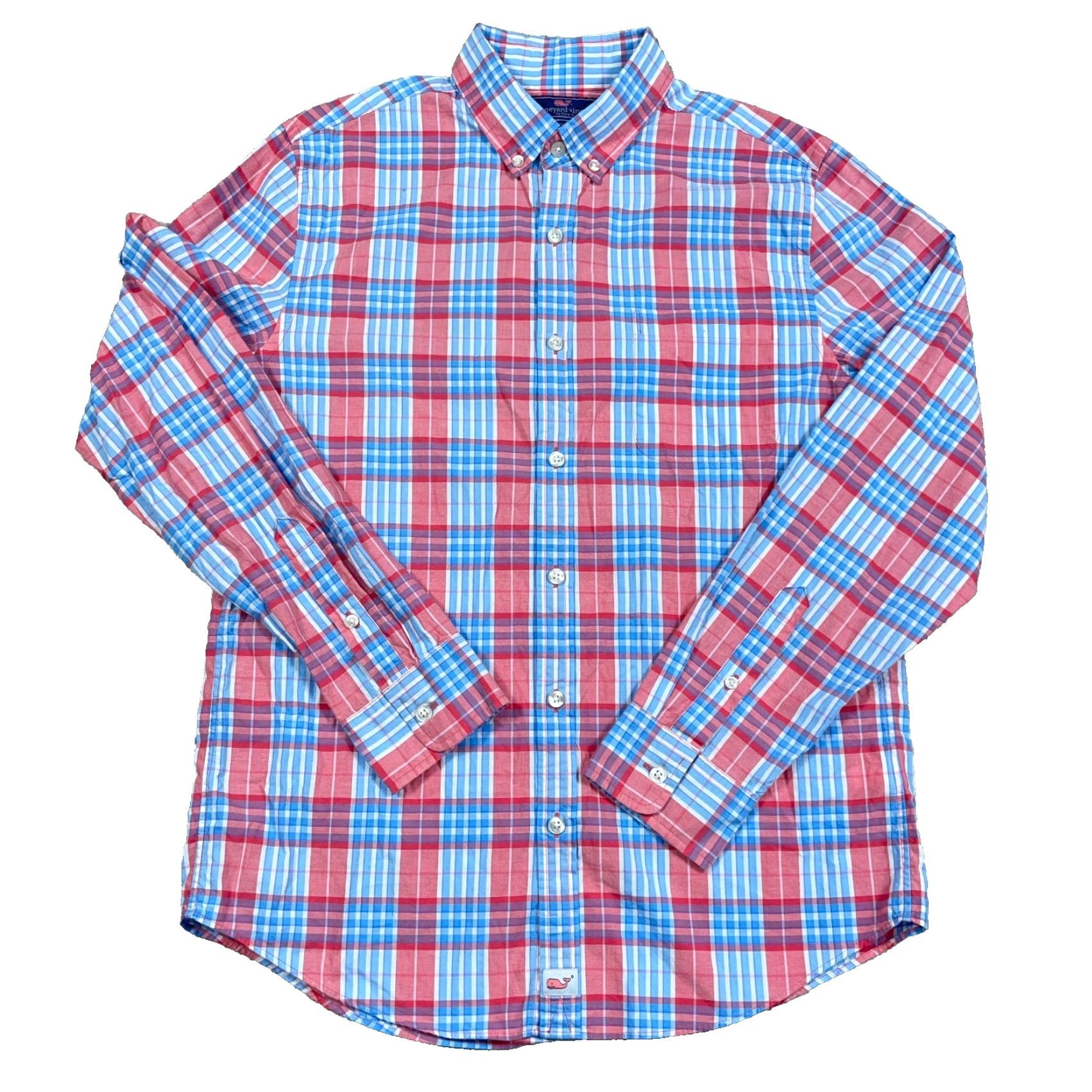 Vineyard Vines VINEYARD VINES Murray Shirt Button-Up Plaid Blue Pink Slim Fit Men M Size 40R - 2 Thumbnail