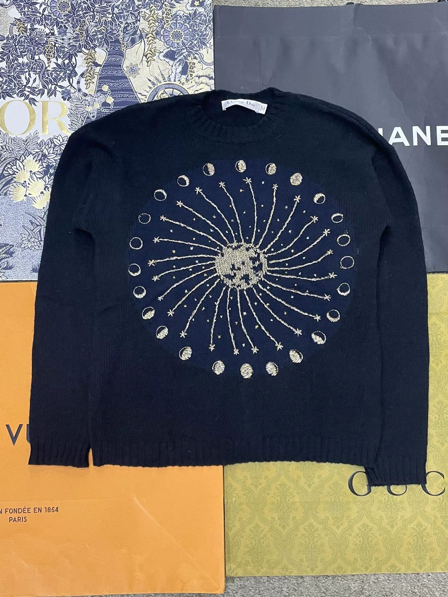 Dior Dior Black Gold Moon Phase Cashmere Sweater Size US M / EU 48-50 / 2 - 1 Thumbnail