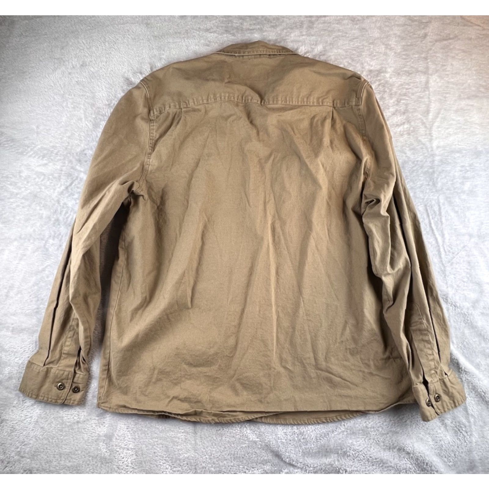 Vintage Coleman Button-Down Shirt Men’s XXL Stretch Canvas Beige Long Sleeve Outdoor Safari Camping Hunting Tear Resistant Barnwear Button-Up Collar-Down Size US XXL / EU 58 / 5 - 2 Thumbnail