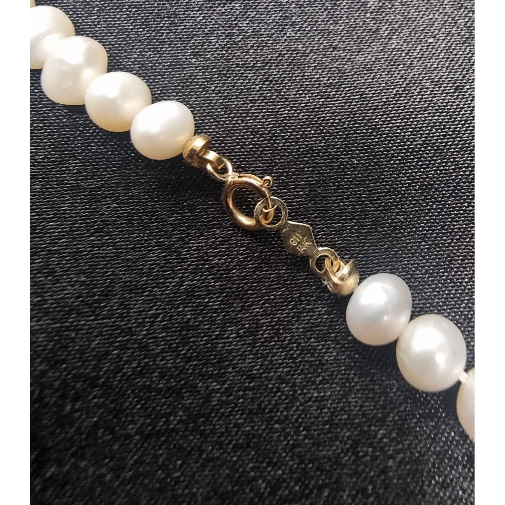 Vintage 14K Gold Clasp Freshwater Pearl Necklace Elegant Jewelry For Size ONE SIZE - 4 Thumbnail