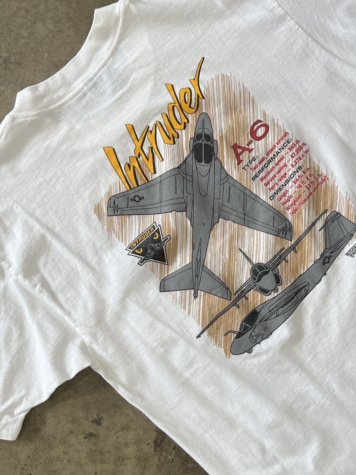 Vintage Vintage A-6 Intruder Aircraft Plane Military Tee XL Size US XL / EU 56 / 4 - 4 Thumbnail