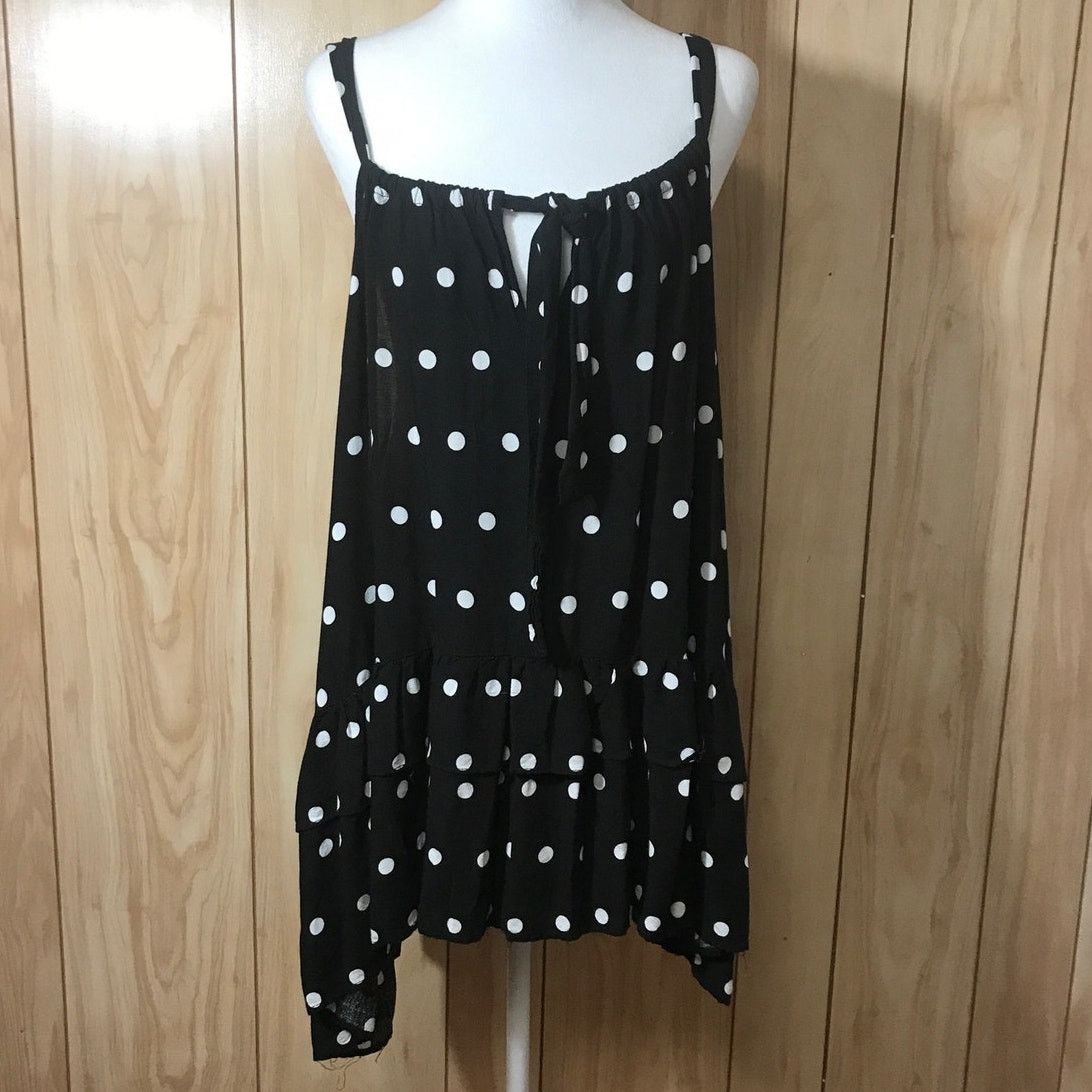Other Audrey Lane Black Polka Dot Patter Spaghetti Strap Top 3X Size 3XL / US 20-22 - 1 Thumbnail