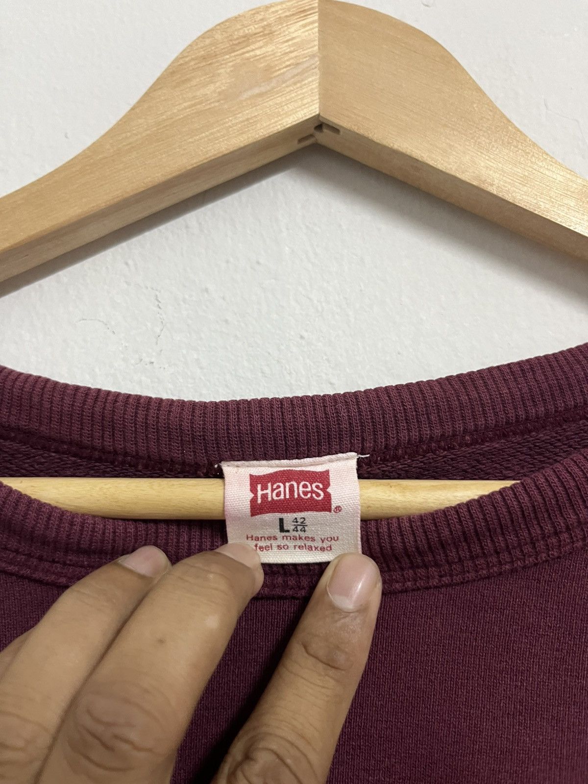 Hanes 💥Steal💥 Vintage 90s HANES AMERICAN SPIRIT Maroon Pullover Size US L / EU 52-54 / 3 - 7 Thumbnail