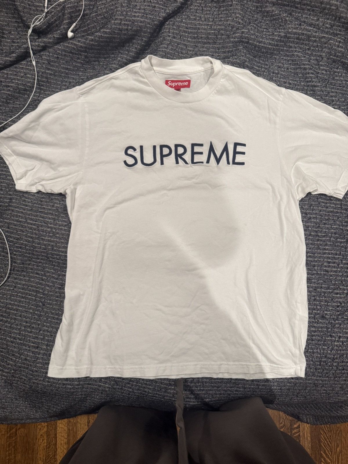 Supreme Supreme Camacho tee white blue | Grailed