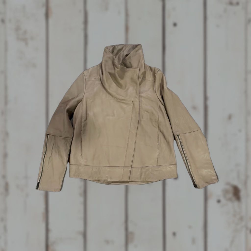 Helmut Lang VINTAGE HELMUT LANG Lamb Leather Biker Jacket Size LARGE Tan Size L / US 10 / IT 46 - 1 Thumbnail