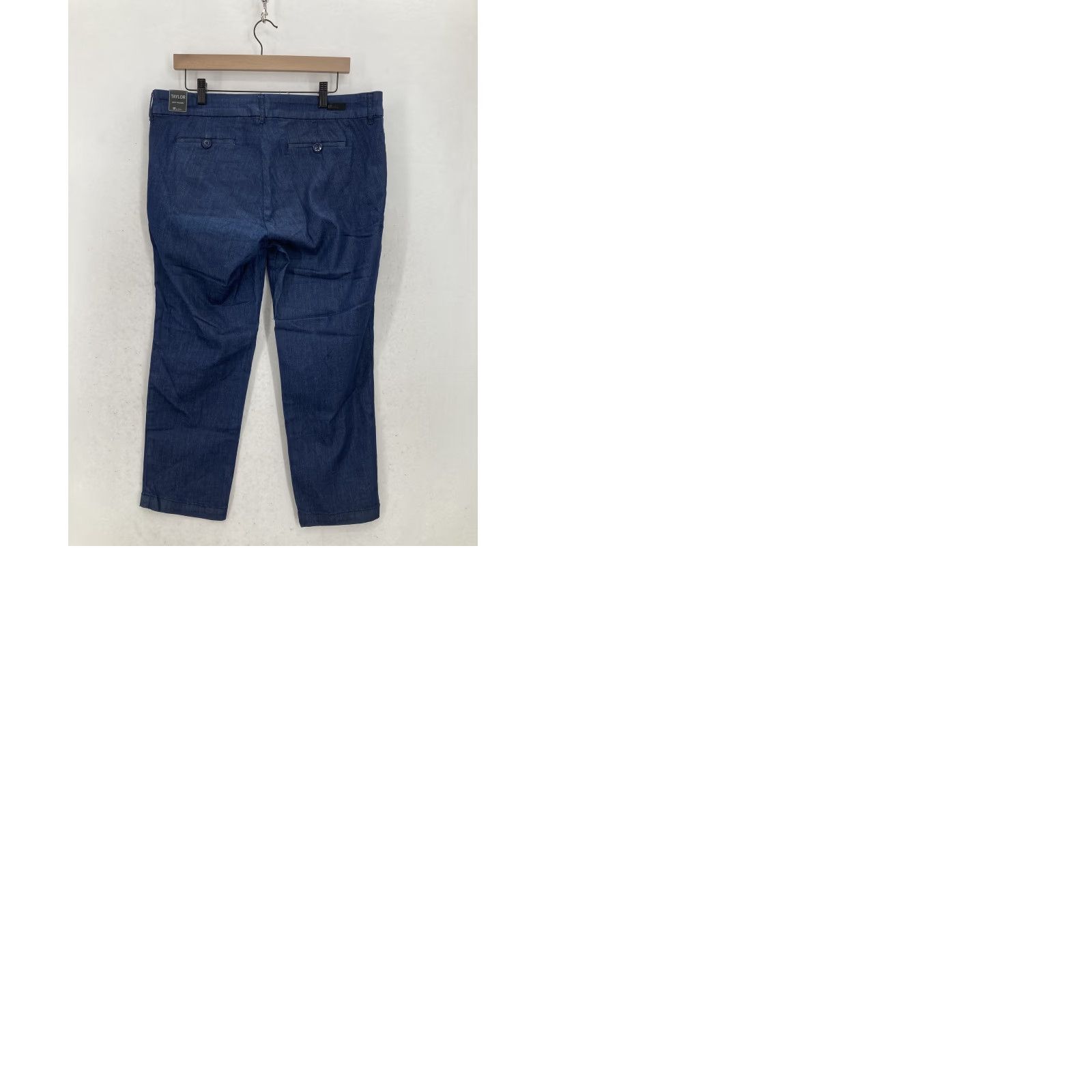 Vintage KUT from the Kloth Pants Womens 14 Taylor Crop Trouser Stretch Preppy Navy Blue Cropped Workwear Pockets Tie Back Logo Button Size 36" / US 14 / IT 50 - 10 Thumbnail
