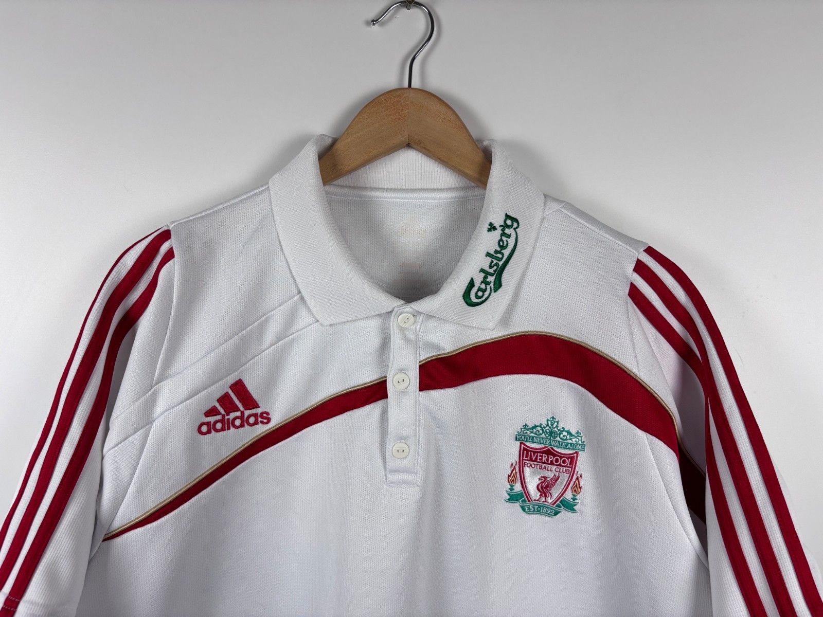 Adidas Vintage Adidas Liverpool 2009-10 Polo T-Shirt Size ~L-XL Size US L / EU 52-54 / 3 - 2 Thumbnail