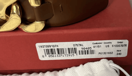 Valentino (Size EU 75) Valentino Garavani VCHAIN leather belt brown Size ONE SIZE - 6 Thumbnail