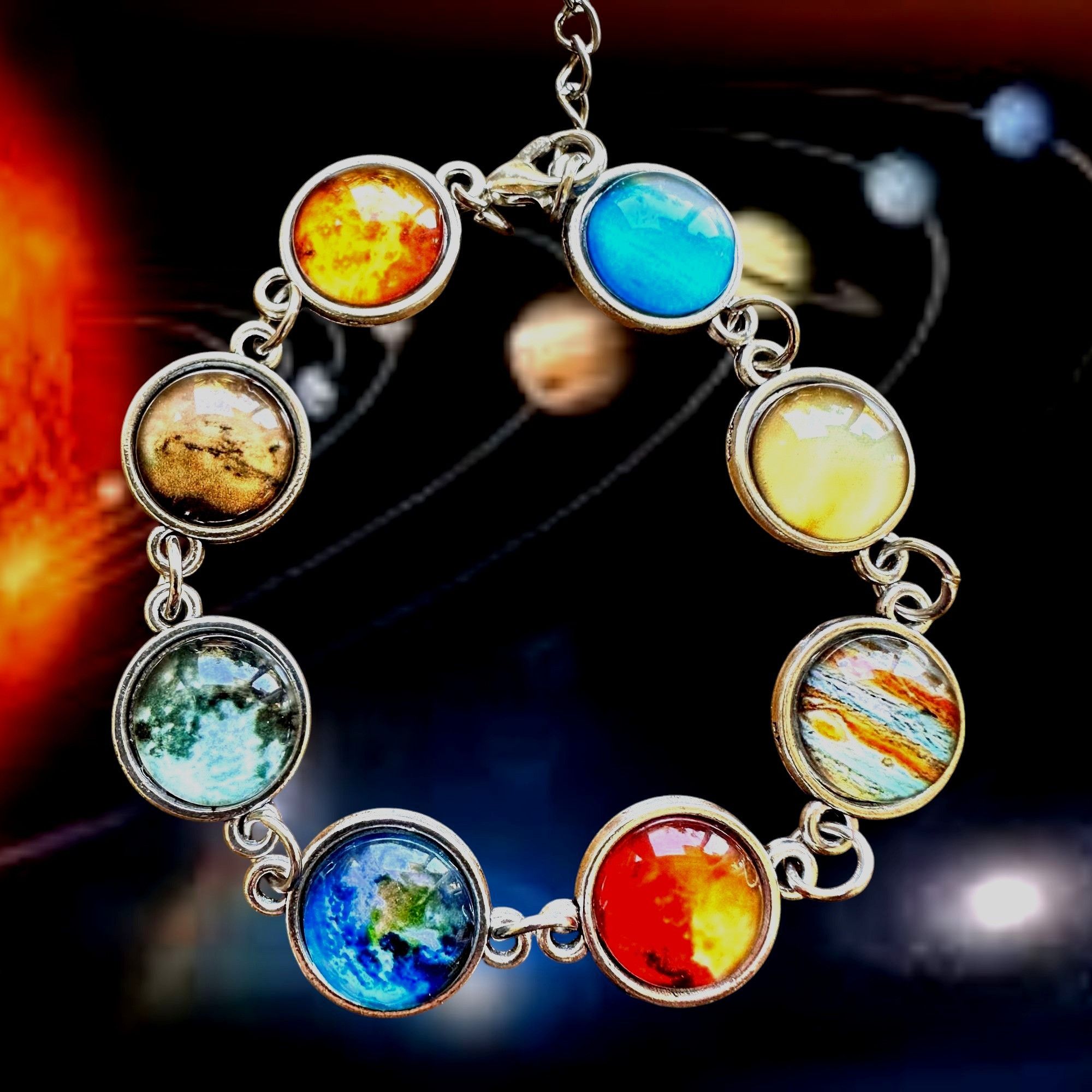 Handmade Solar System Bracelet New Planets Earth Universe Lobster Hoo Size ONE SIZE - 3 Thumbnail
