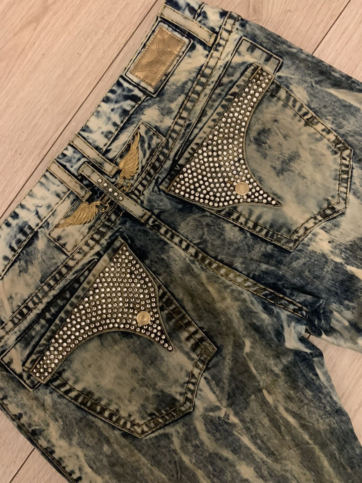 Robins Jeans *RARE* Robins Jeans W38 striped Silver Diamnods Size US 38 / EU 54 - 4 Thumbnail