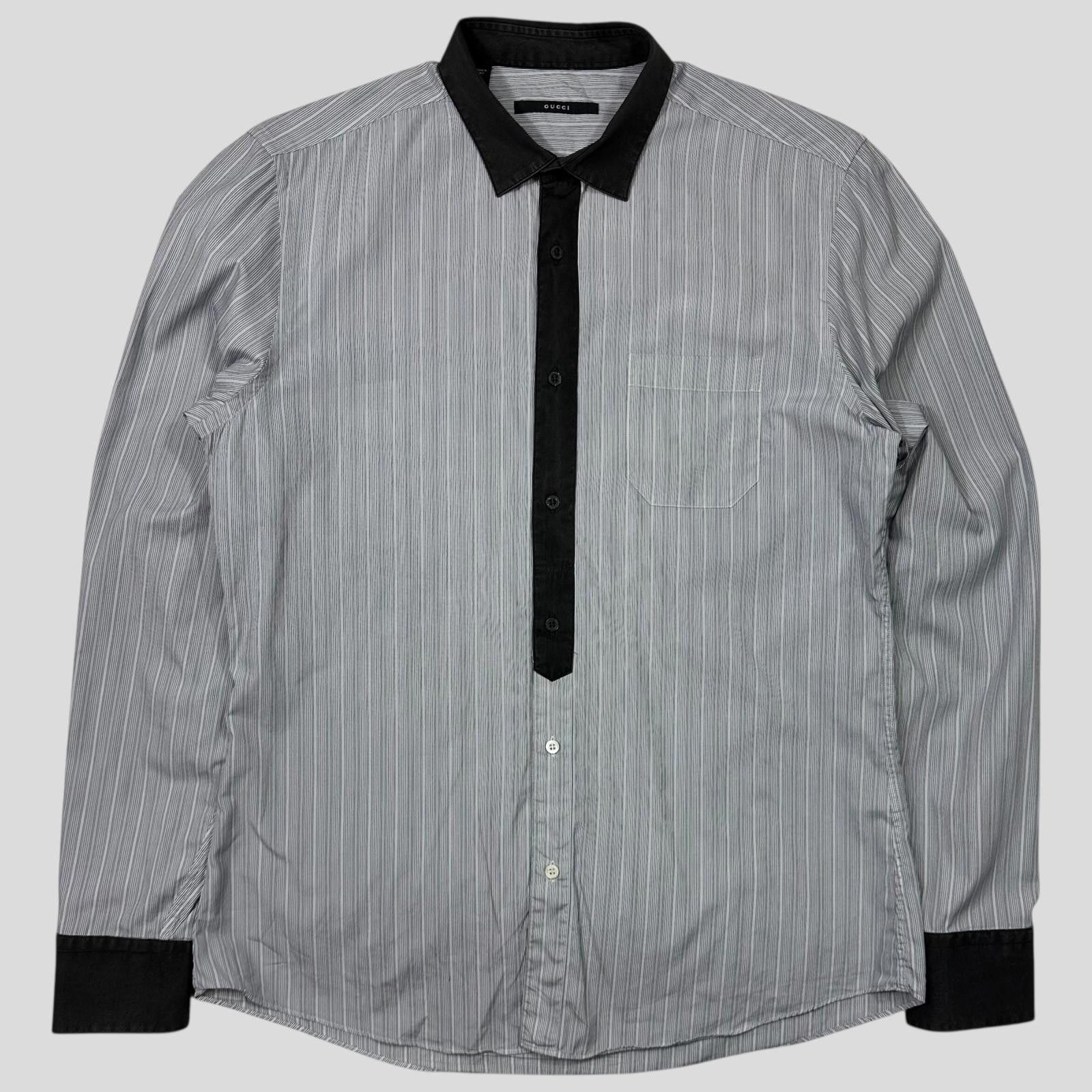 Gucci Gucci Striped Placket Cotton Longsleeve Shirt - M Size US M / EU 48-50 / 2 - 1 Thumbnail