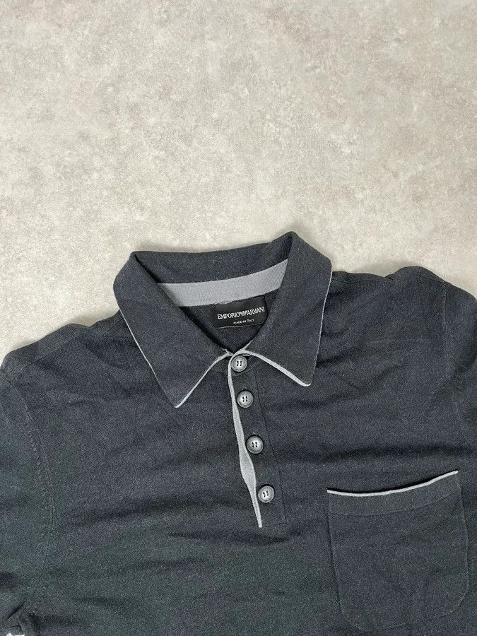 Emporio Armani 2010s Emporio Armani Grey Wool Polo Longsleeve Size US S / EU 44-46 / 1 - 5 Thumbnail