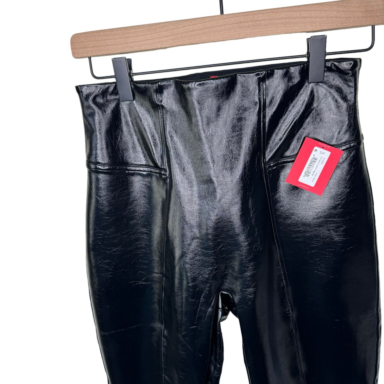 Spanx SPANX Black Faux Patent Leather Leggings Size Small NWT Size 26" / US 2 / IT 38 - 6 Thumbnail