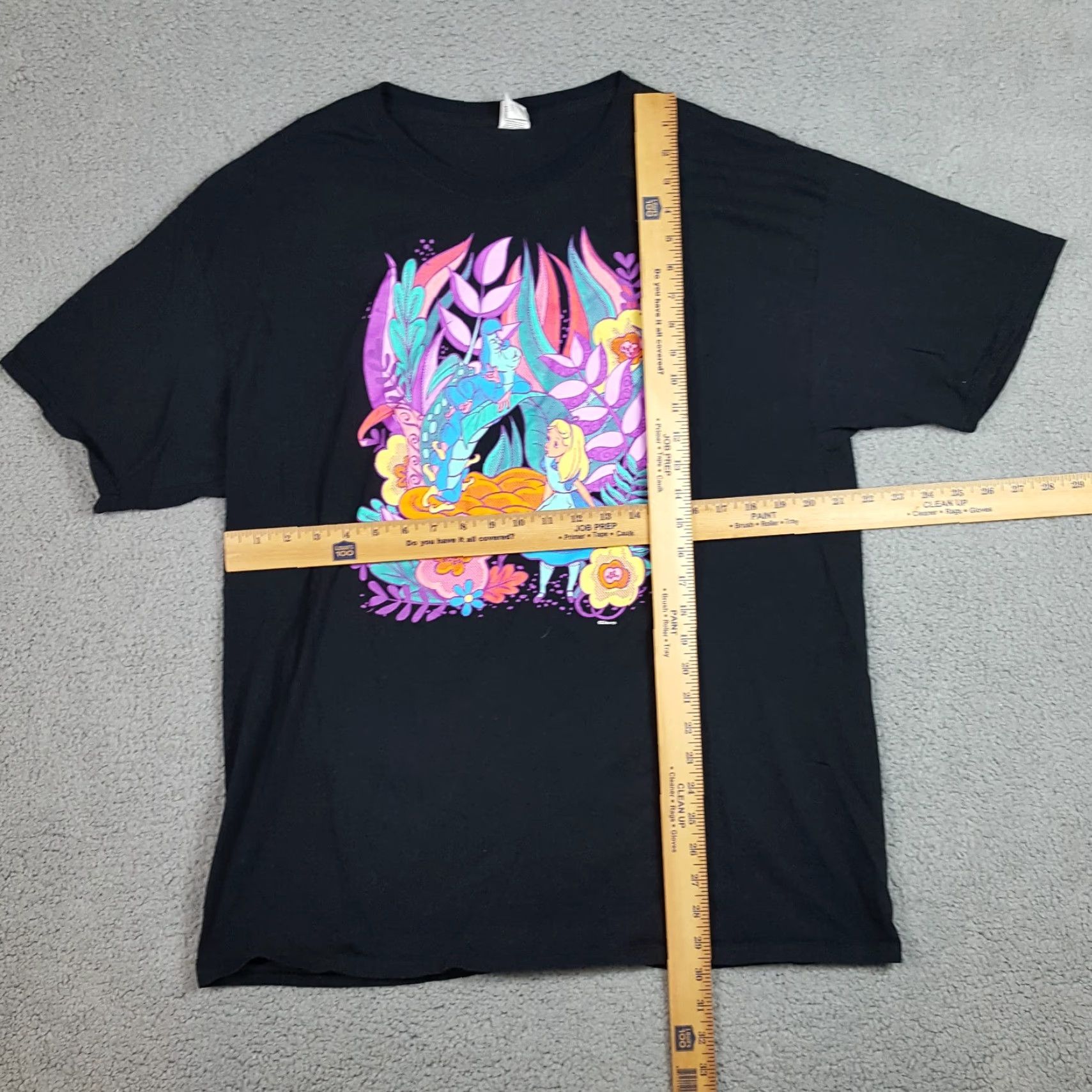 Disney VINTAGE Disney Alice in Wonderland T-Shirt Men XL Retro Cartoon Y2K Trippy Cotton Black Size US XL / EU 56 / 4 - 7 Thumbnail