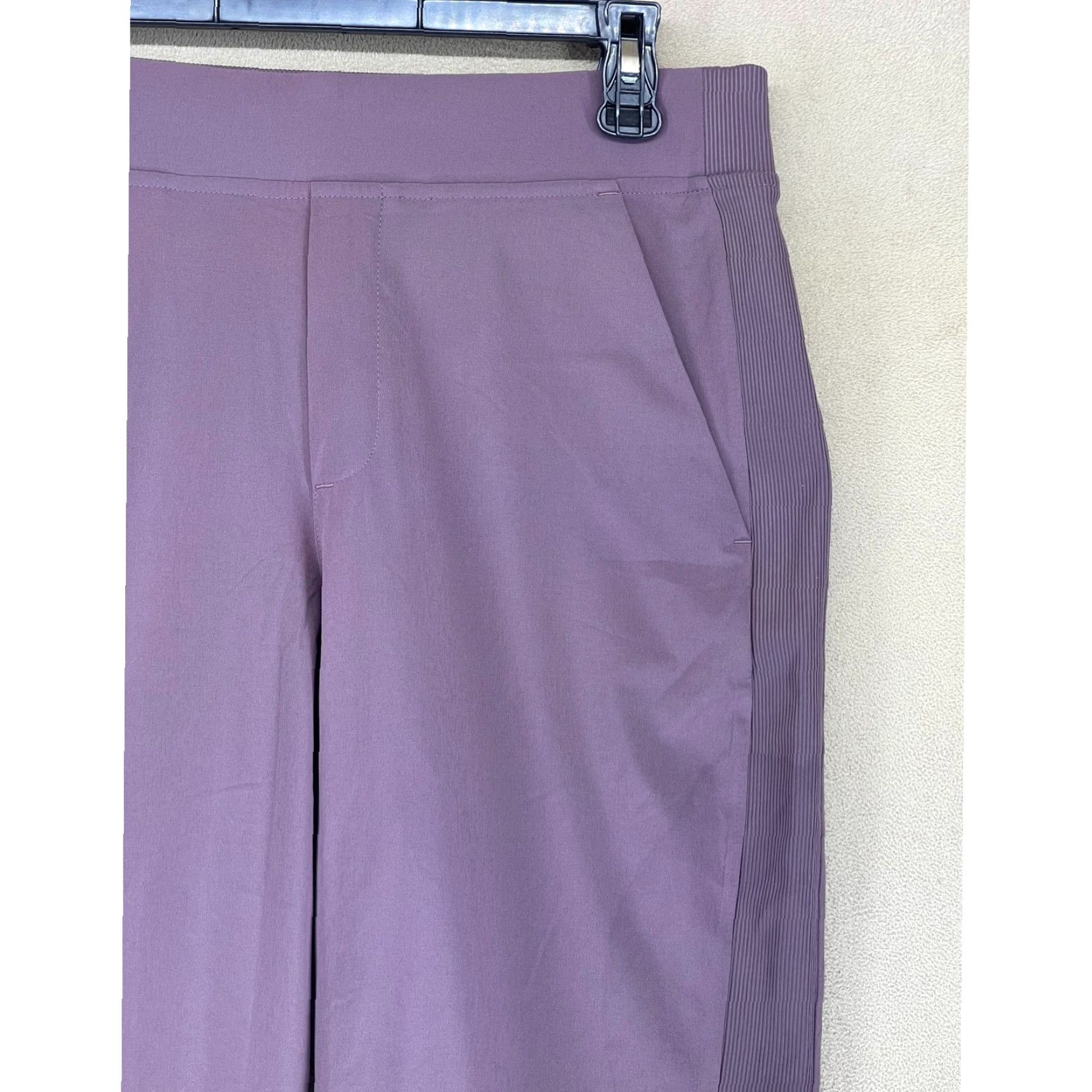 Athleta Athleta Women's Brooklyn Purple Jogger Pants 8 Ribbed Side Detail Elastic Waist Slit Textured Breathable Athletic Activewear Jogger Pants Womens Size 30" / US 8 / IT 44 - 2 Thumbnail