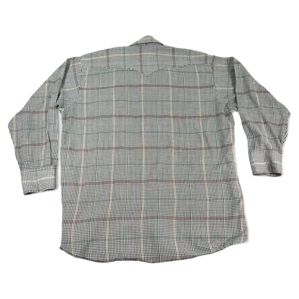 Vintage VINTAGE Panhandle Slim Western Shirt Adult EXTRA LARGE Brown 80s Pearl Snap Plaid, Pocket, Long Sleeve, USA, Mens Size US XL / EU 56 / 4 - 3 Thumbnail
