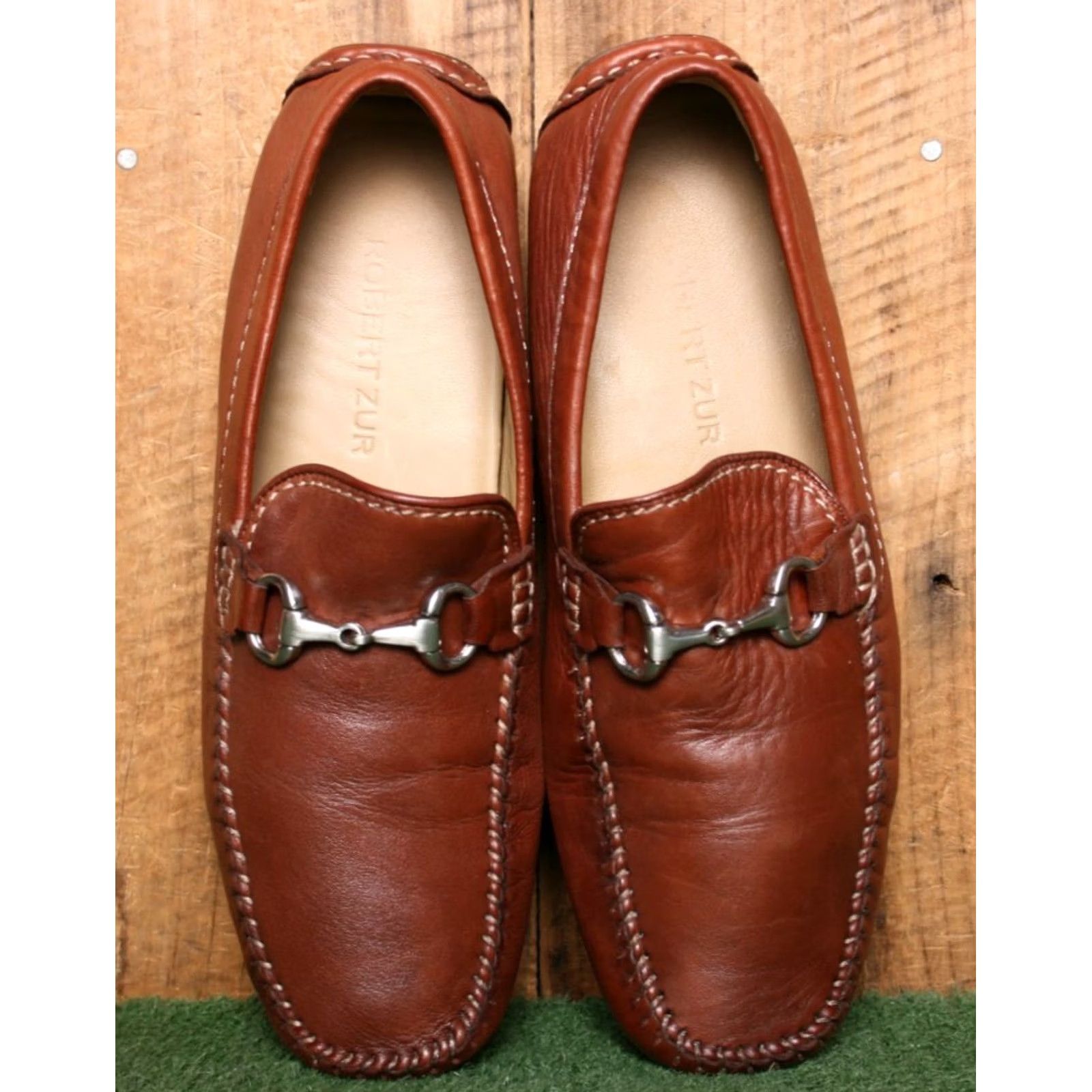Vintage ROBERT ZUR Brown Leather Horse Bit Loafer Driver Moccasins Men's Sz. 10M Size ONE SIZE - 4 Thumbnail
