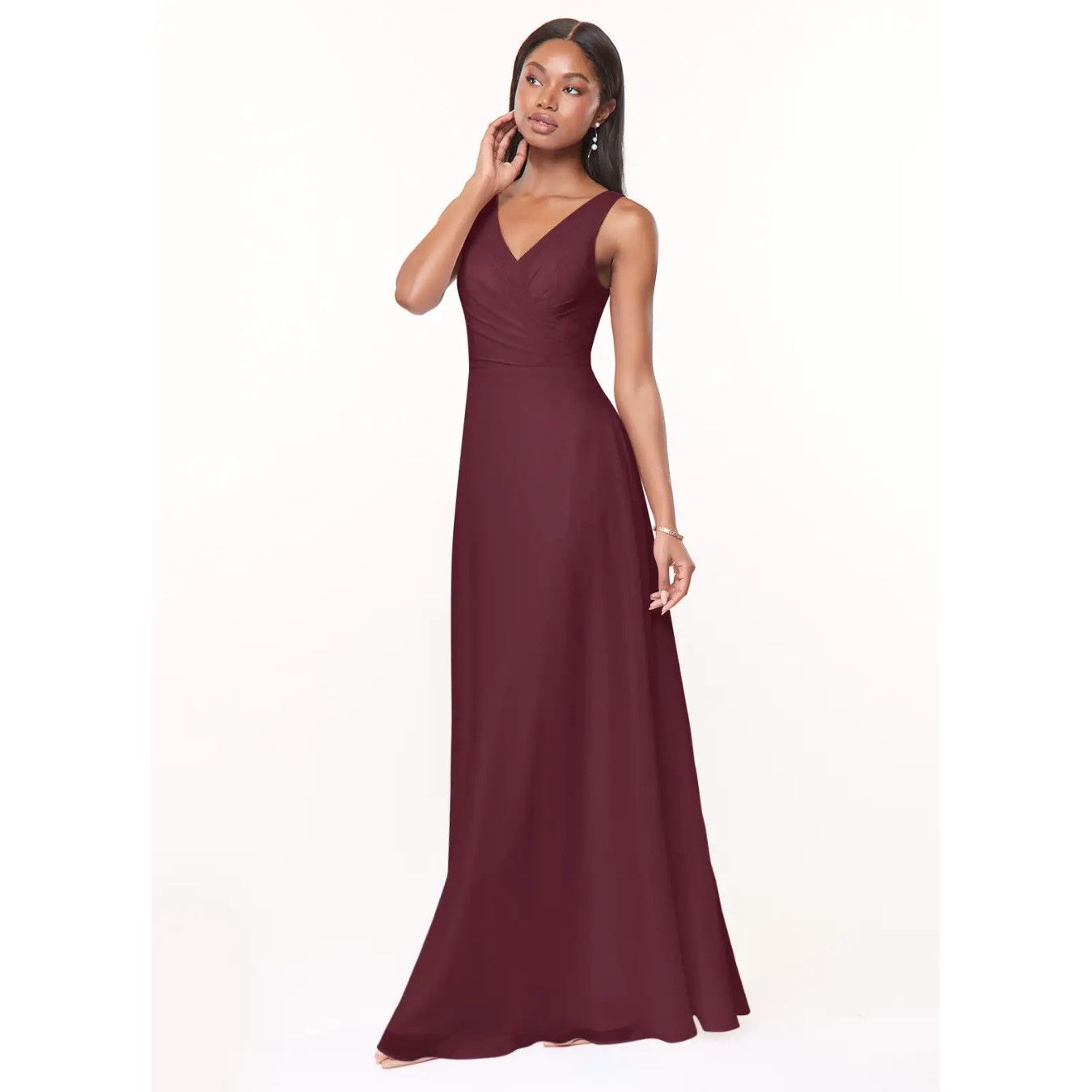 Designer NWT Azazie Nala Cabernet Bridesmaid Dress Cocktail Wedding Size L / US 10 / IT 46 - 1 Thumbnail