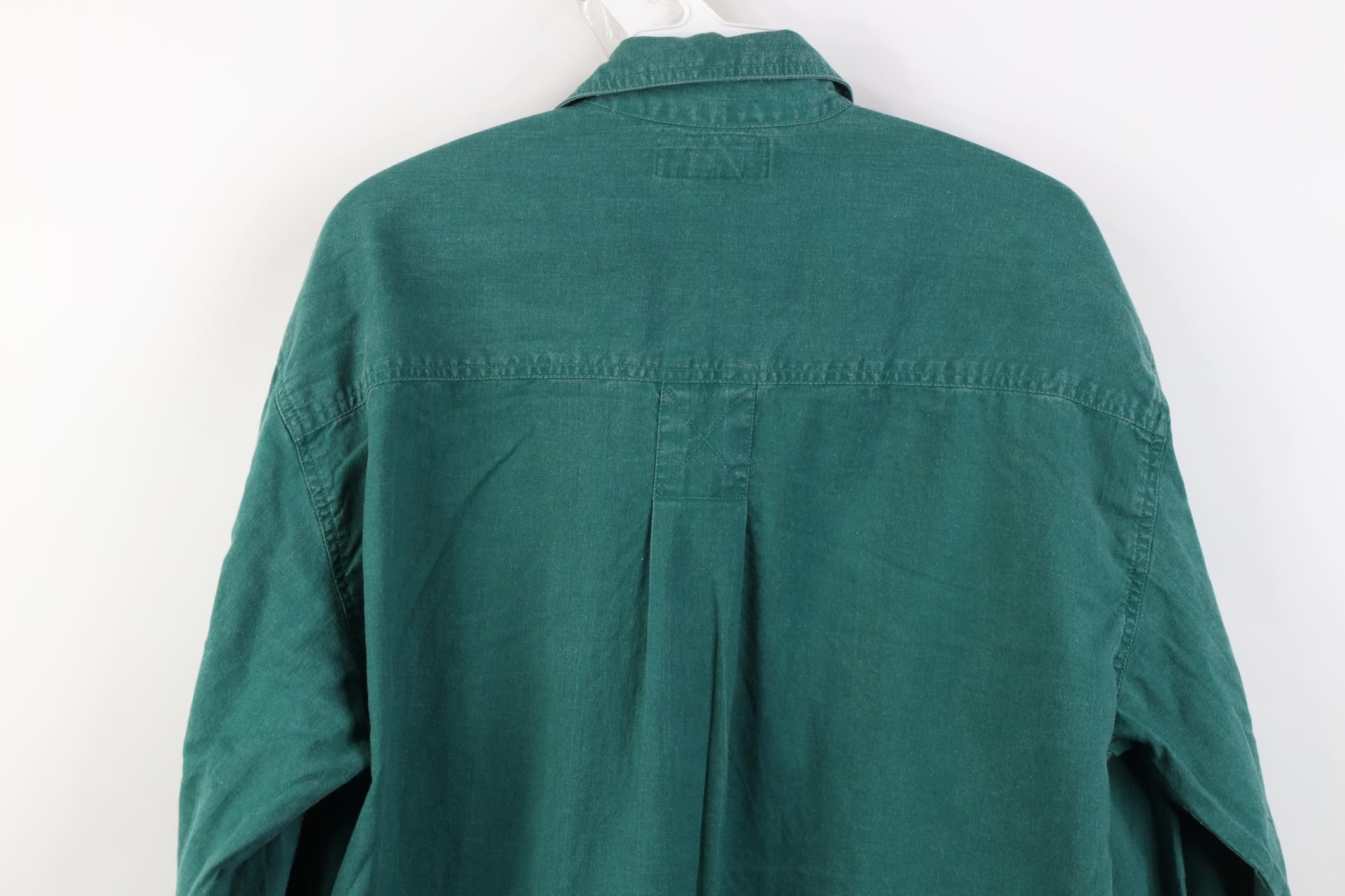 UNIONBAY Vintage 90s Unionbay Stonewash Baggy Surf Button Shirt Green Size US S / EU 44-46 / 1 - 14 Thumbnail