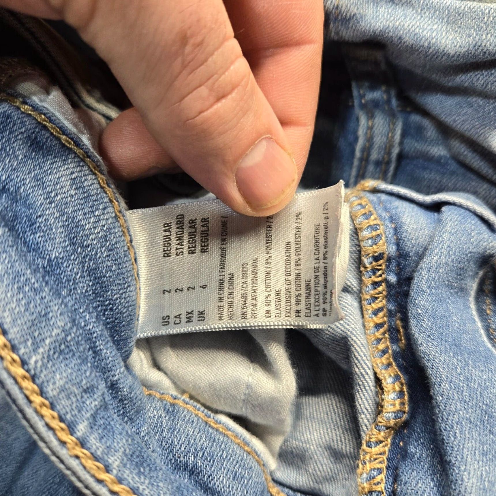 American Eagle Outfitters American Eagle Outfitters Jeans Jegging Super Stretch X Blue Denim Pants Destroyed Womens 2 Size 26" / US 2 / IT 38 - 4 Thumbnail