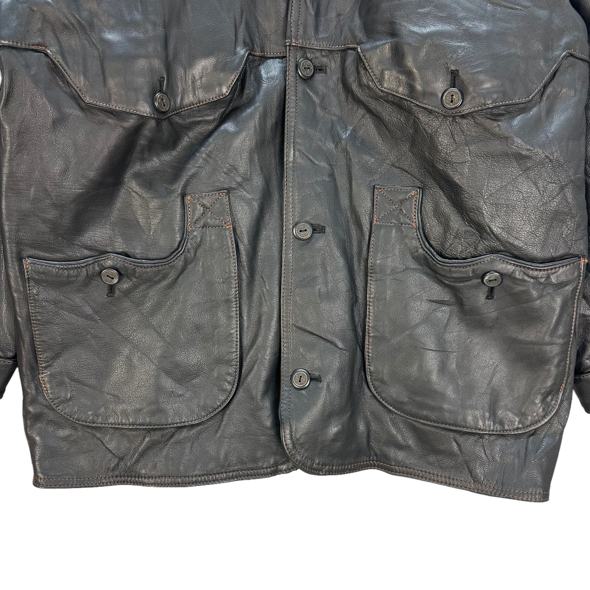 Vintage STRATH CONAR ITALIAN MODE 4 POCKET LEATHER JACKET #8990-46 Size US L / EU 52-54 / 3 - 3 Thumbnail