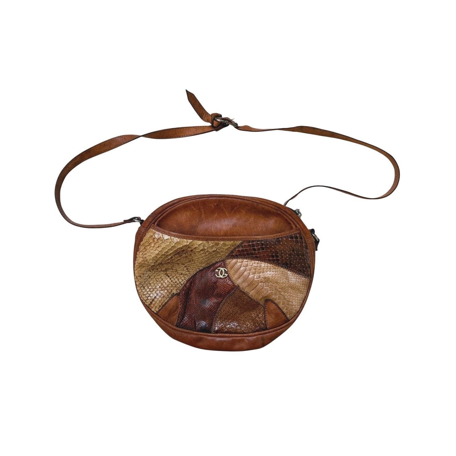& Other Stories Vintage 70s Cuero Vega Purse Leather Snakeskin Patchwork Size ONE SIZE - 2 Thumbnail