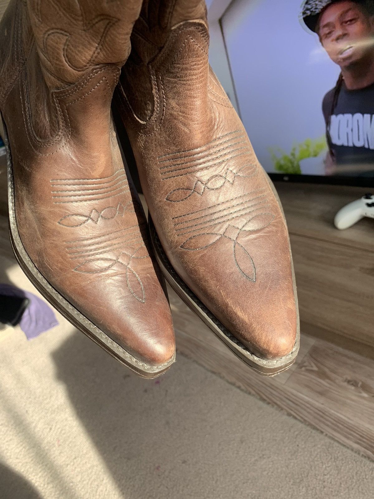 Sancho Boots Vintage Kentucky's Western Cowboy Leather Boots Size US 7.5 / EU 40-41 - 7 Thumbnail