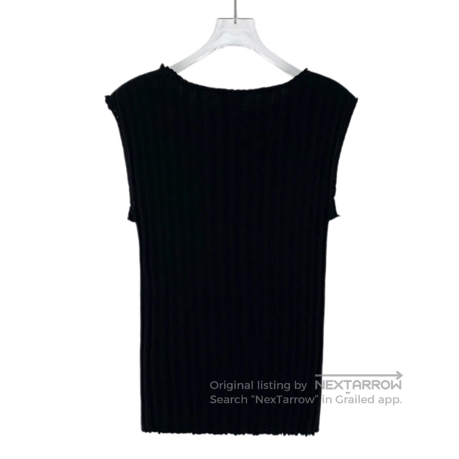 Chanel Chanel Black double C cotton crew neck sleeveless knit ves Size XS / US 0-2 / IT 36-38 - 2 Thumbnail