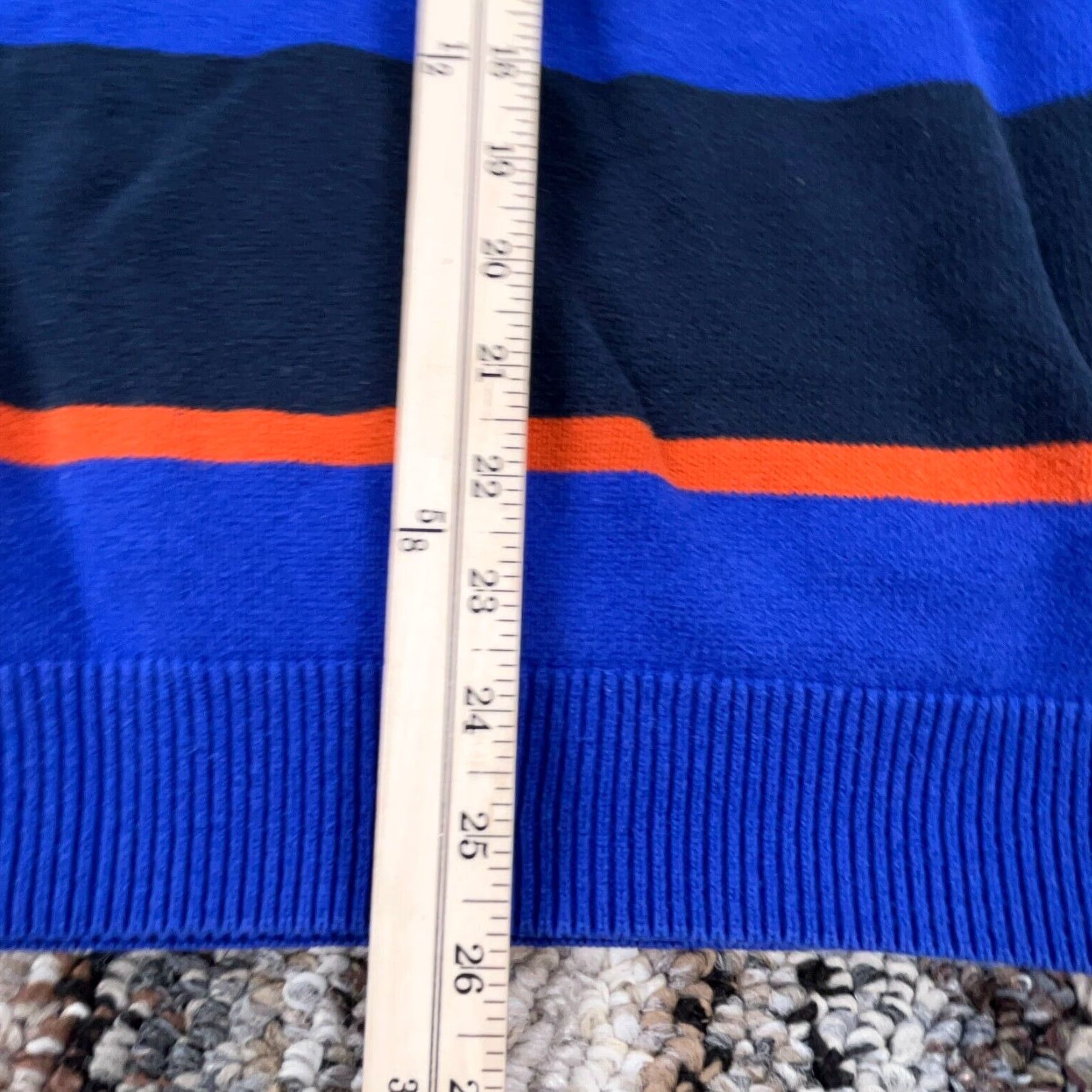 Chaps Chaps Sweater Mens Large Blue Orange Crew Neck Knit Striped Colorblock Pullover Collared Notions? Size US L / EU 52-54 / 3 - 7 Thumbnail