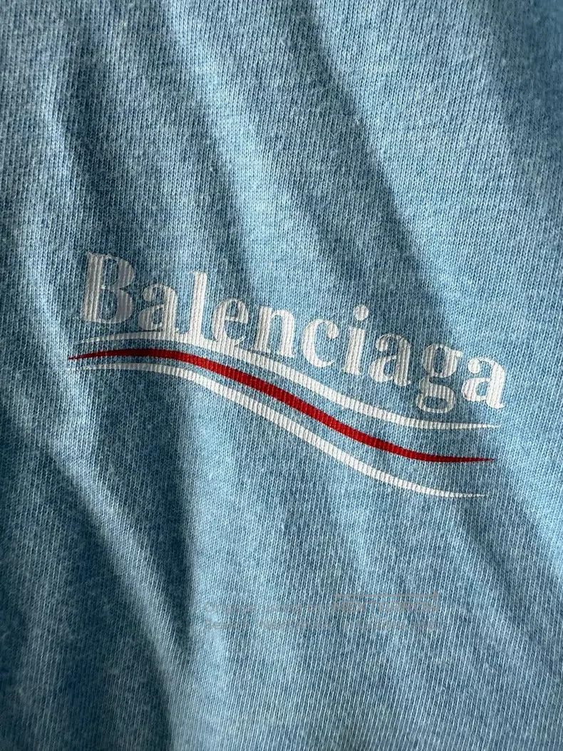 Balenciaga Balenciaga Mist Blue Coke Short Sleeve Size US XL / EU 56 / 4 - 4 Thumbnail