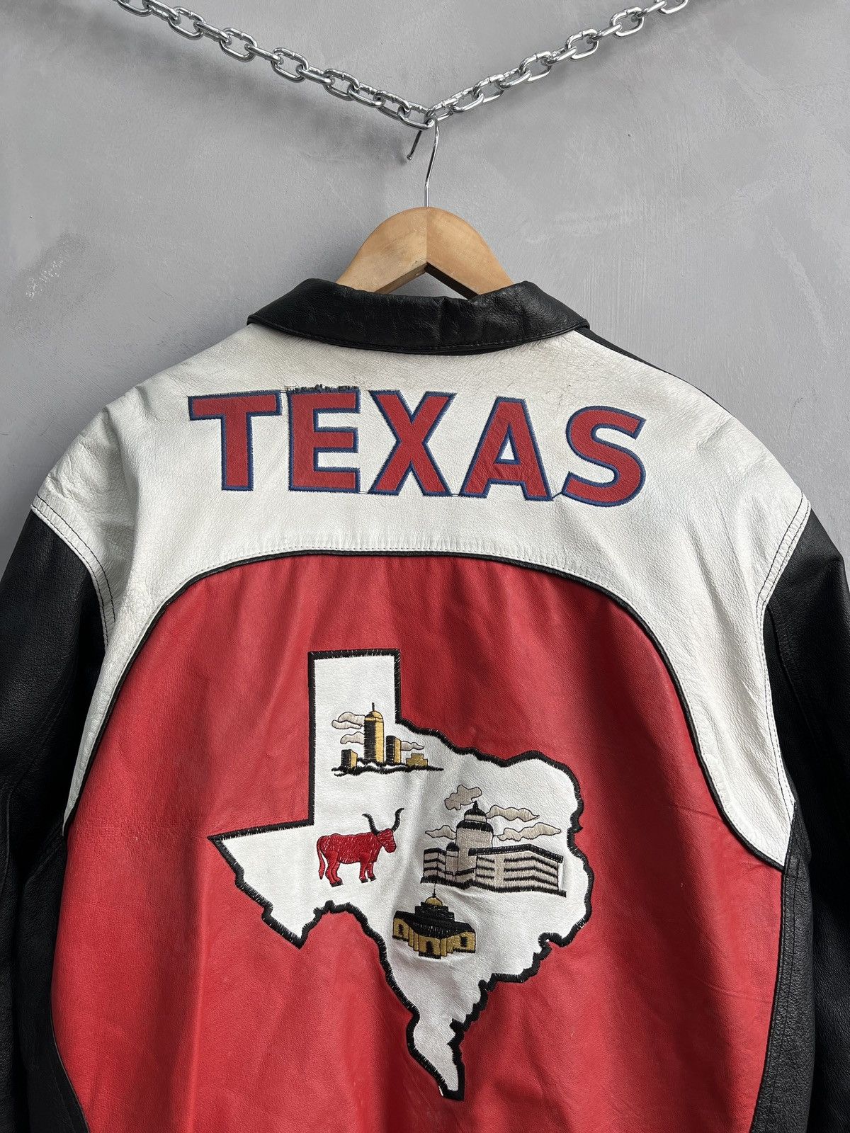 Vintage Retro 90s schott style aviator jacket leather TEXAS Size US L / EU 52-54 / 3 - 13 Thumbnail
