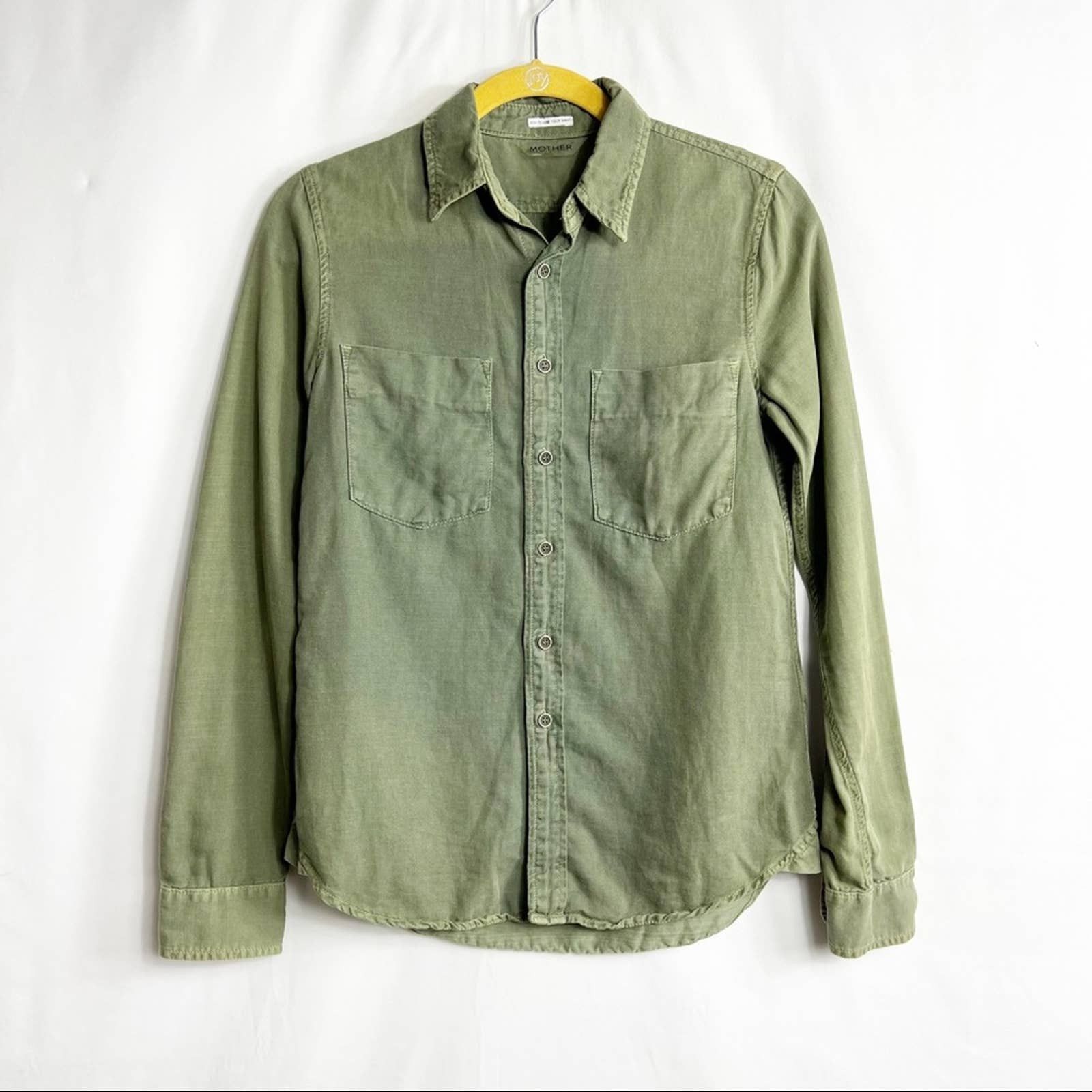 image of Mother The Double Foxy Shirt Military Green Shirt In Xs, Women's
