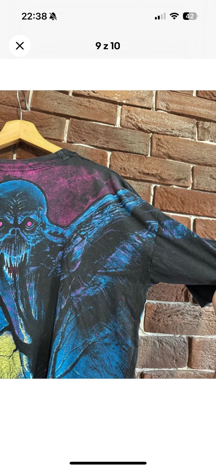 Vintage Vintage 90s Iron Maiden Fear Dark All Over Print Band Tee XL Size US L / EU 52-54 / 3 - 9 Thumbnail