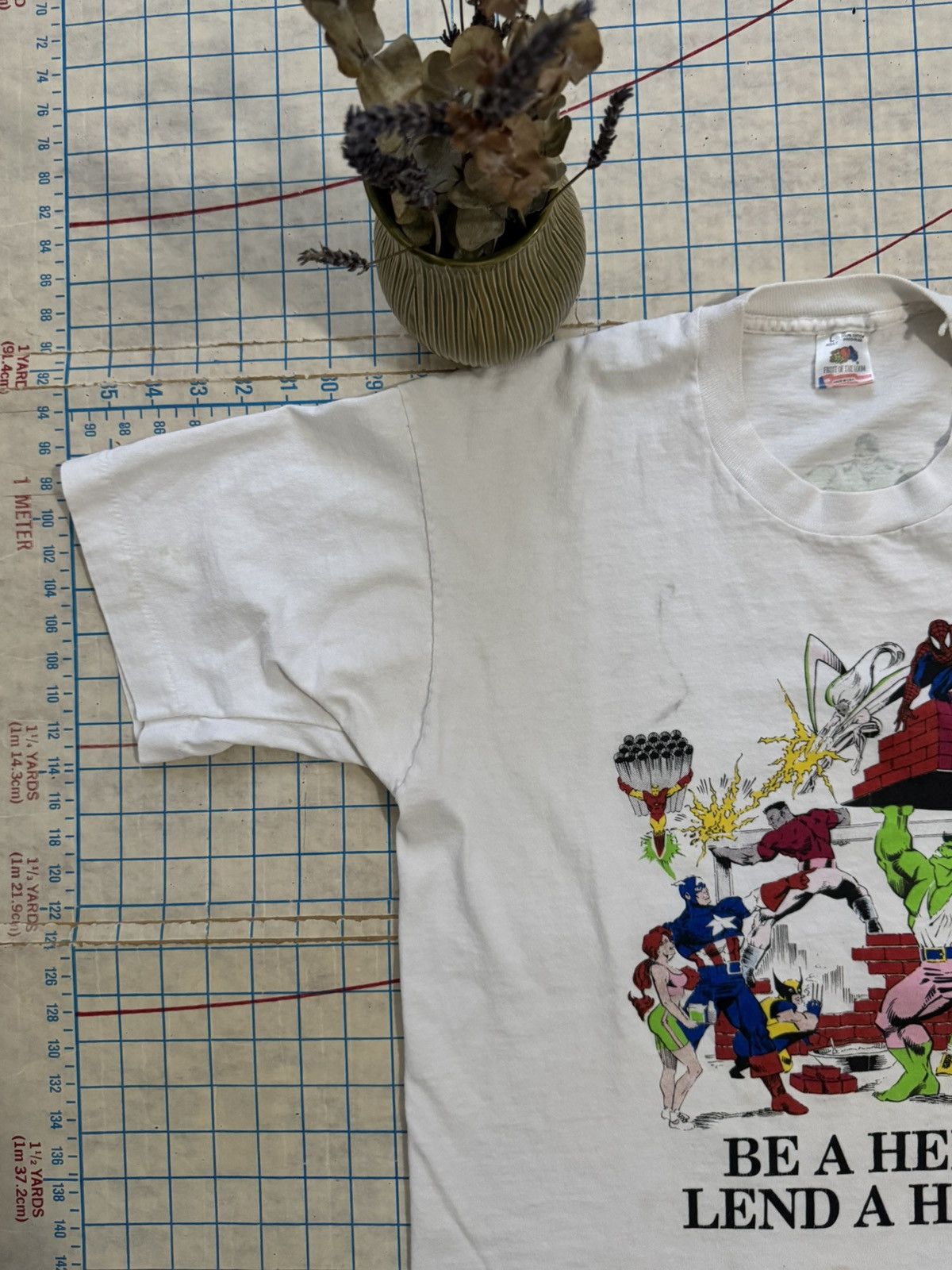 Marvel Comics × Vintage Vintage Marvel Aid Hurricane Relief Fun Tee 93 FOTL Large Size US L / EU 52-54 / 3 - 4 Thumbnail