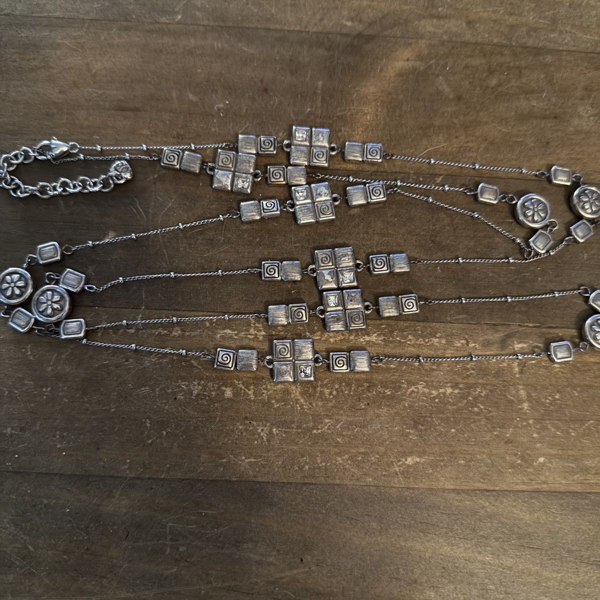 Brighton Brighton Ravenna long silver tone station tile necklace Size ONE SIZE - 3 Thumbnail
