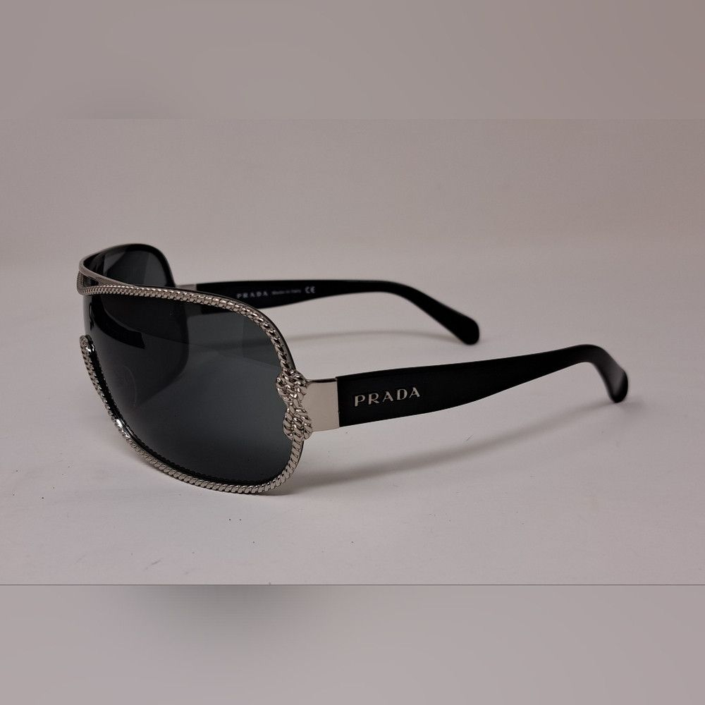 Prada PRADA Women's Rimless shield sunglasses black silver SPR 62H Size ONE SIZE - 8 Thumbnail