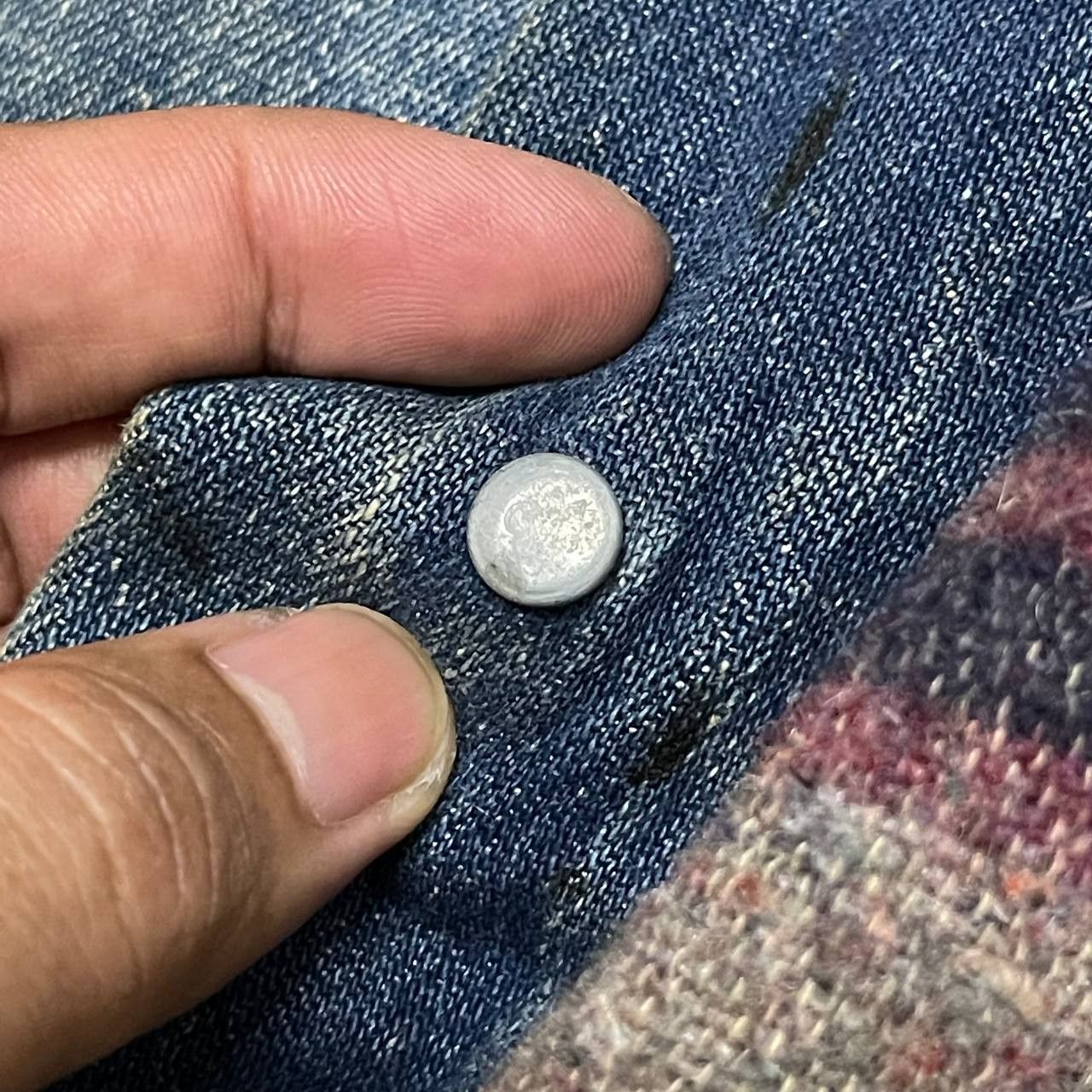 Sears Vintage 50's Sears Troy Blanket Denim Thrashed Jacket Paint Size US L / EU 52-54 / 3 - 12 Thumbnail