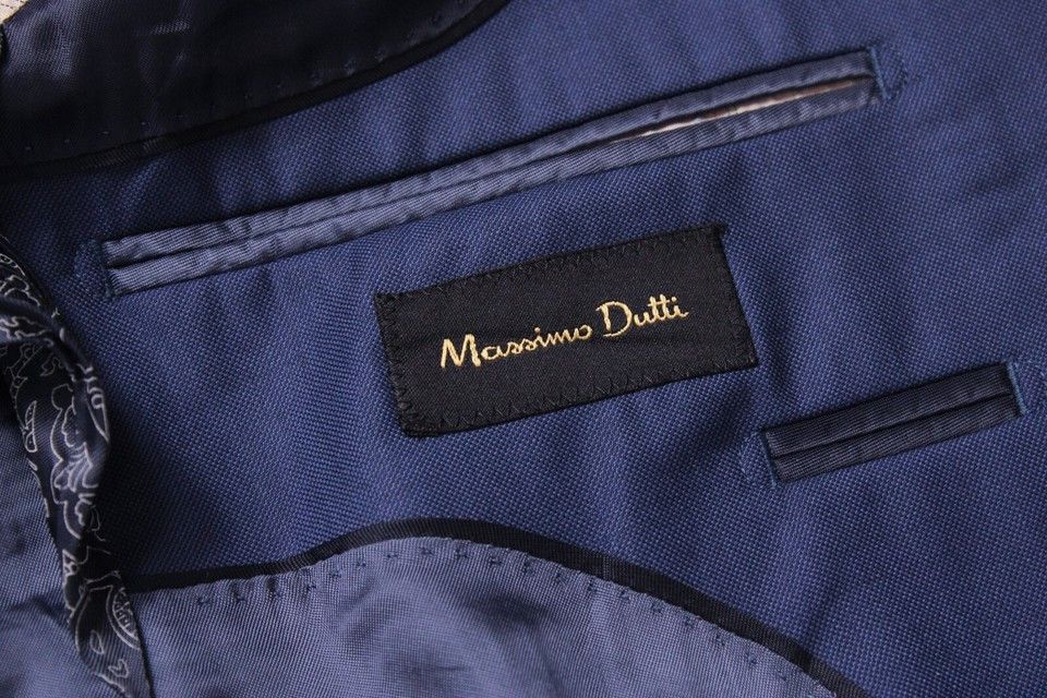 Massimo Dutti [46] 2040 Single Breasted Wool Blazer in Navy Size 46R - 14 Thumbnail