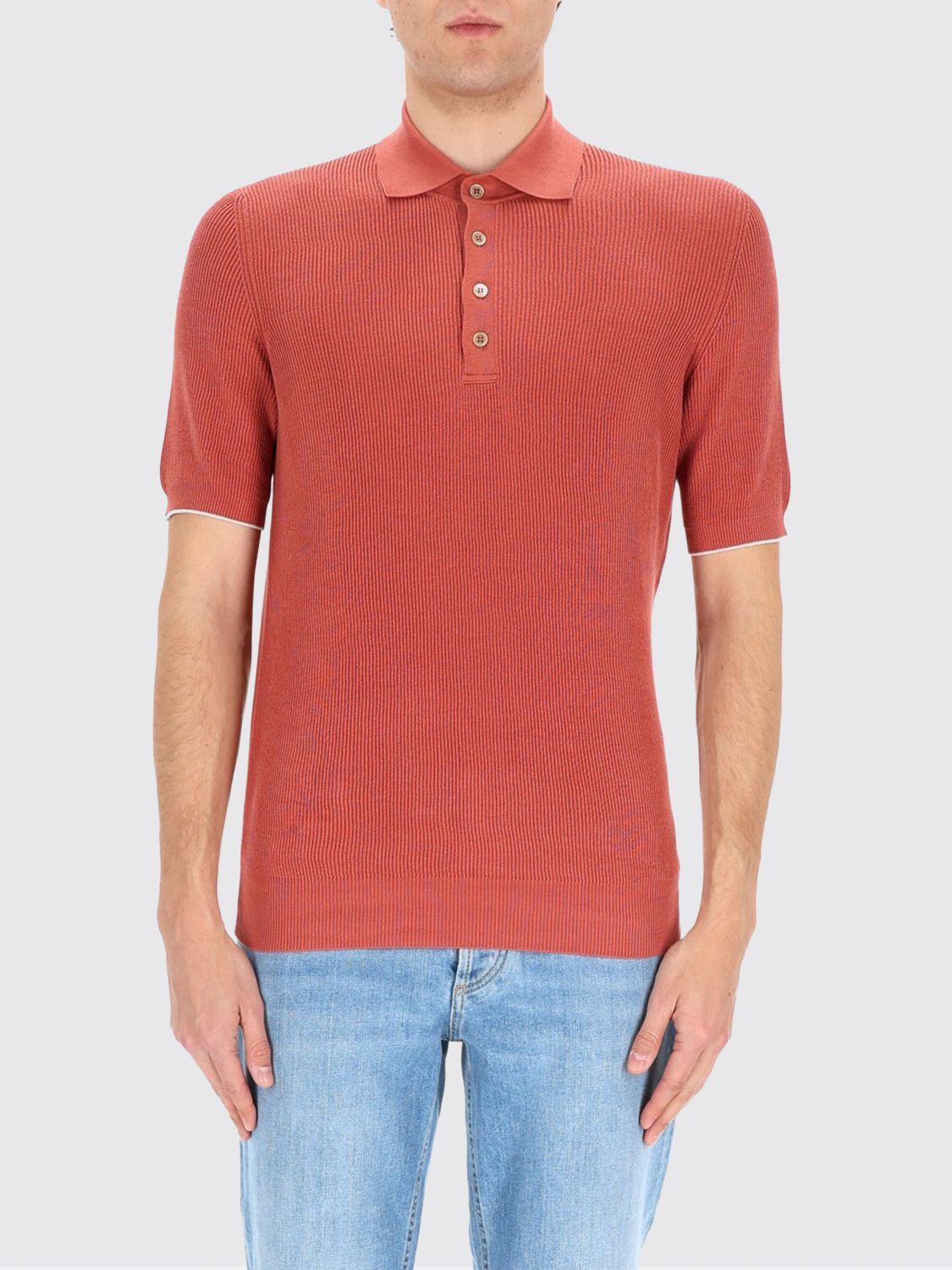Brunello Cucinelli Brunello Cucinelli Polo Shirt Men Red Size US XL / EU 56 / 4 - 1 Thumbnail