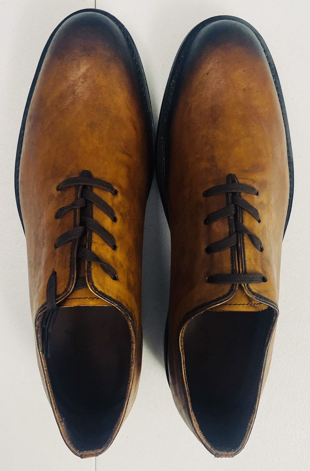 Esquivel 🇺🇸 Cognac Hand Burnish Harrison Wholecut Lace-Up NEW