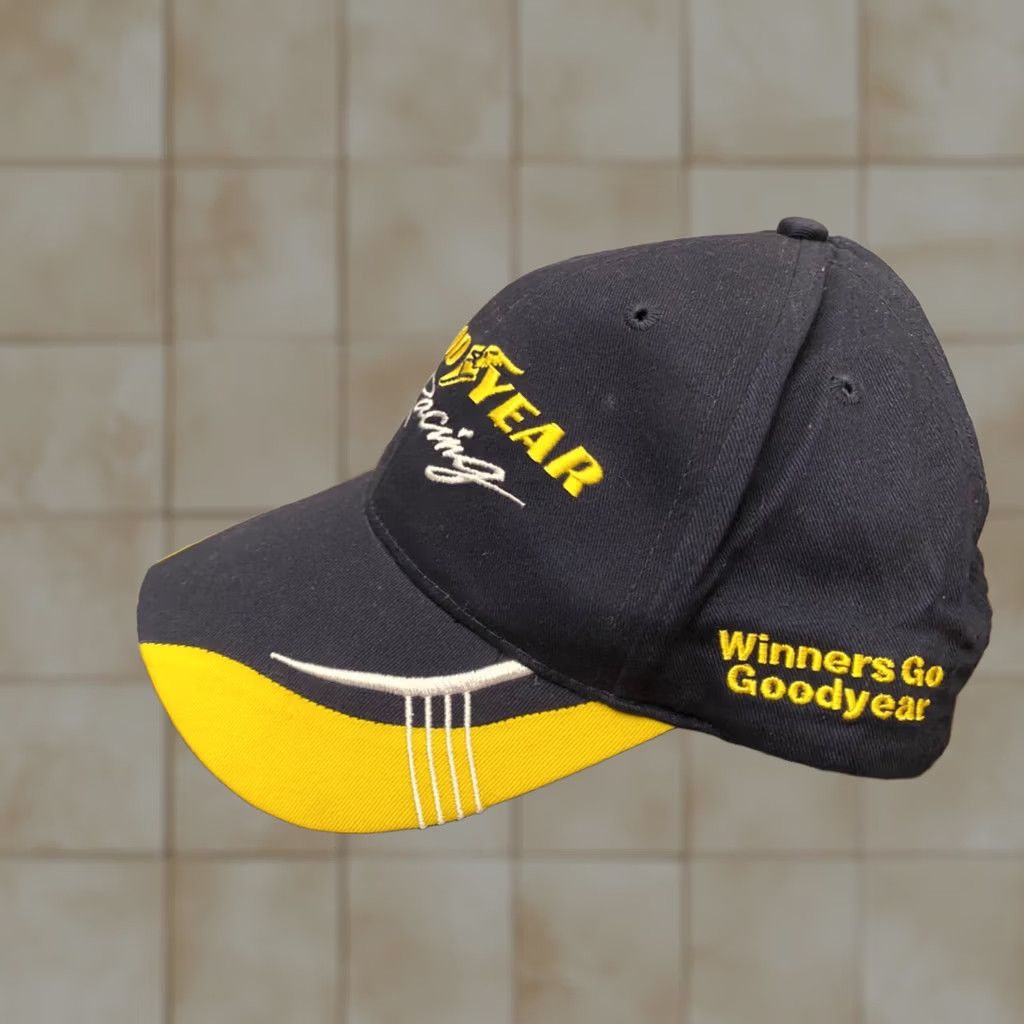 NASCAR Goodyear Racing Hat Yellow Adjustable Strap Back Cap NASCAR Racing Mens Baseball Cap Size ONE SIZE - 1 Thumbnail
