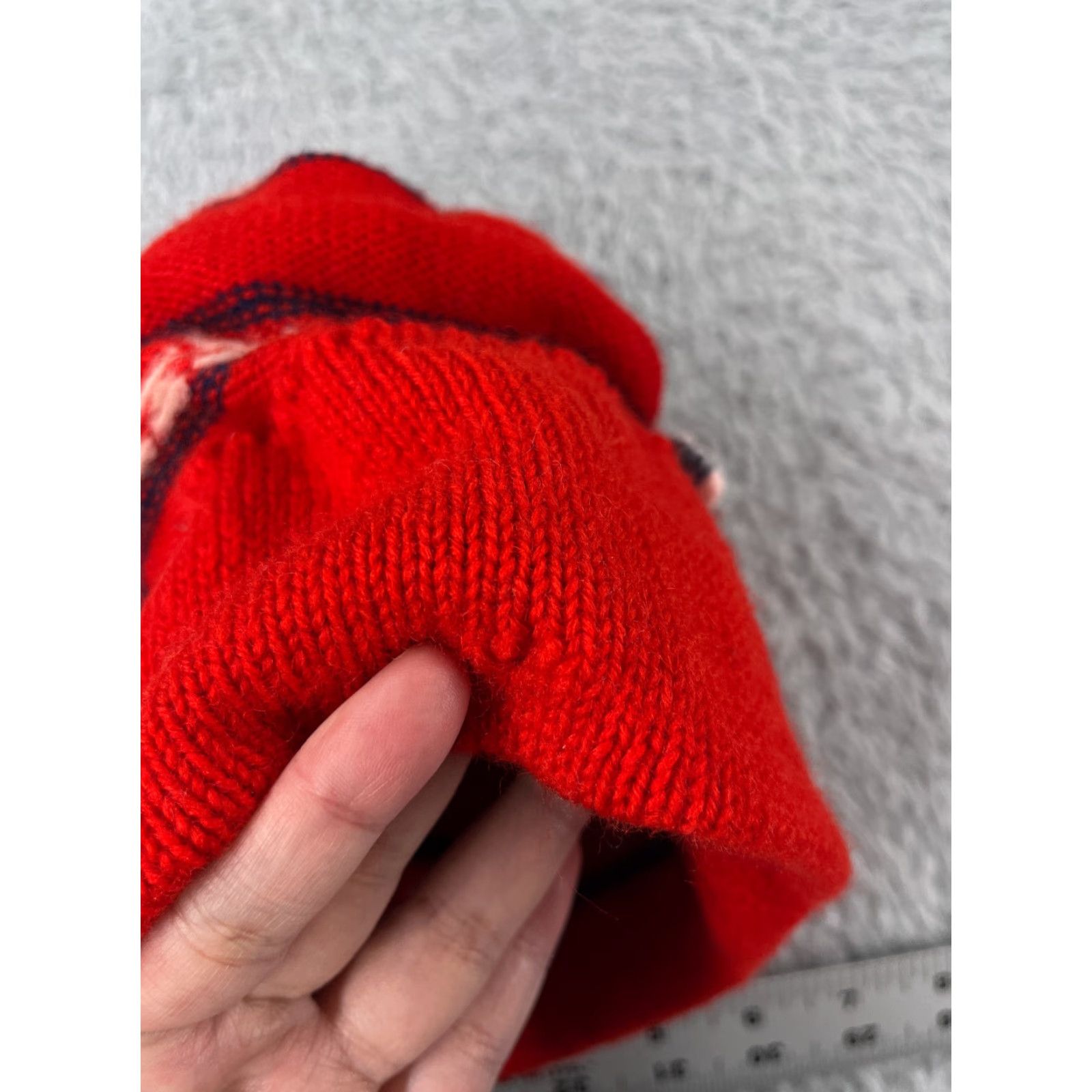 The Mountain The Mountain Lid Beanie Toque Womens One Size Red White Stripe Wool Ski Size ONE SIZE - 6 Thumbnail