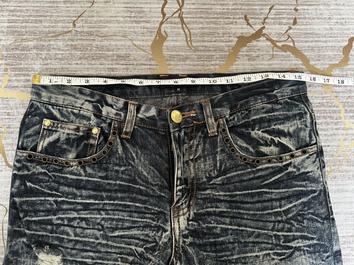 Tornado Mart FLARE Black Barcara Distressed Claw Marks Design Denim Size US 30 / EU 46 - 4 Thumbnail