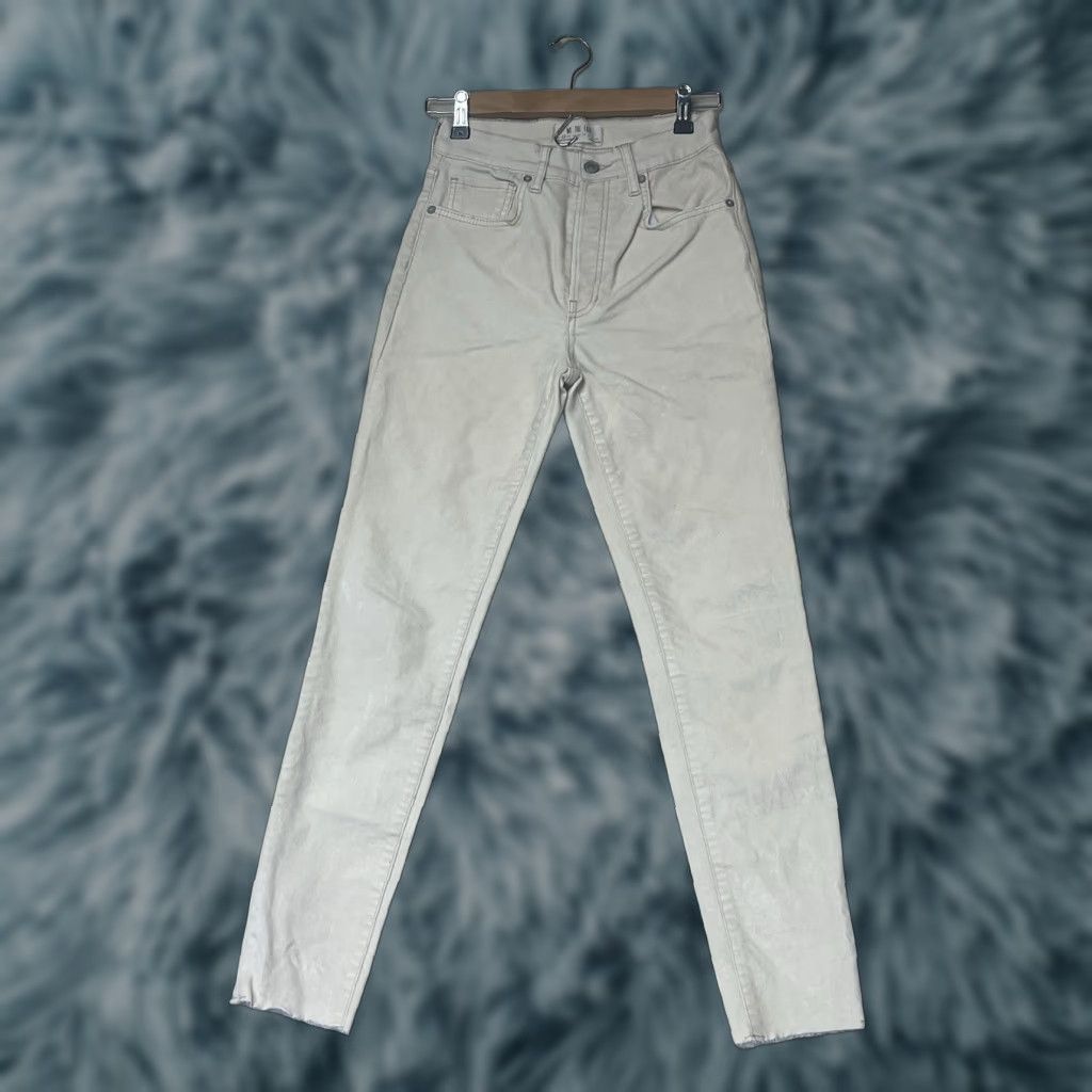 Vintage WE THE FREE Womens Pants Skinny Velvet Ivory Button Fly 25 Size Womens Size 42" / US 20 - 1 Thumbnail
