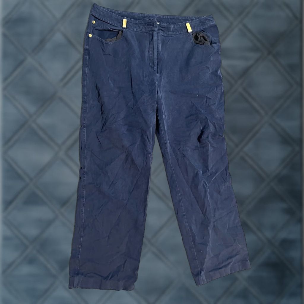 Vintage ST JOHN KNIT SPORT Pants Women's Size 12 Navy Blue Twill Straight Size 34" / US 12 / IT 48 - 1 Thumbnail