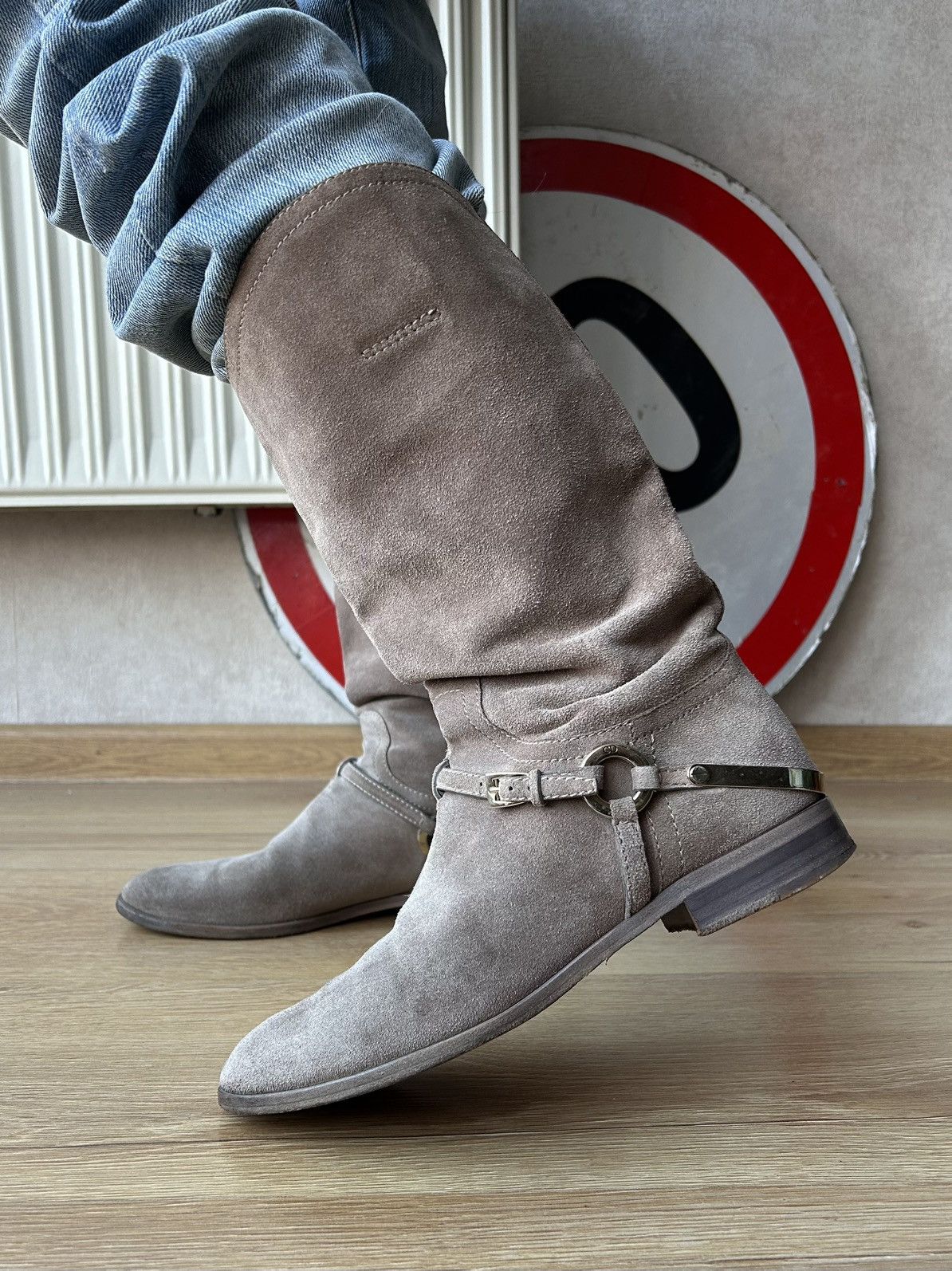 Christian Dior Monsieur Christian Dior Suede Knee High Riding Boots Size US 9 / IT 39 - 4 Thumbnail