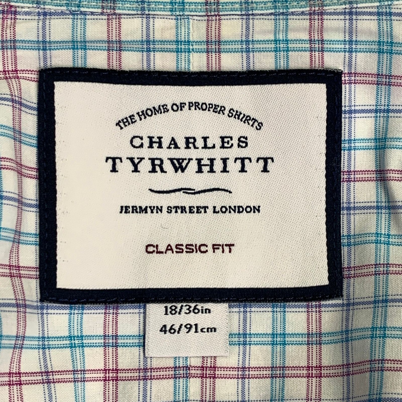Charles Tyrwhitt Size XL White Red Blue Checkered Cotton Long Sleeve Shirt Size US XL / EU 56 / 4 - 5 Thumbnail